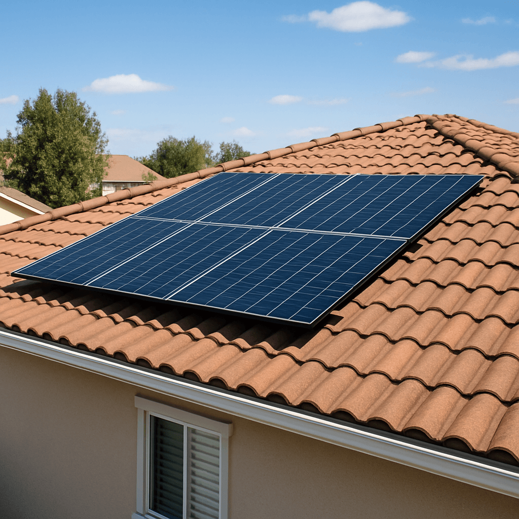 Solar mounting components installed on a roof structure